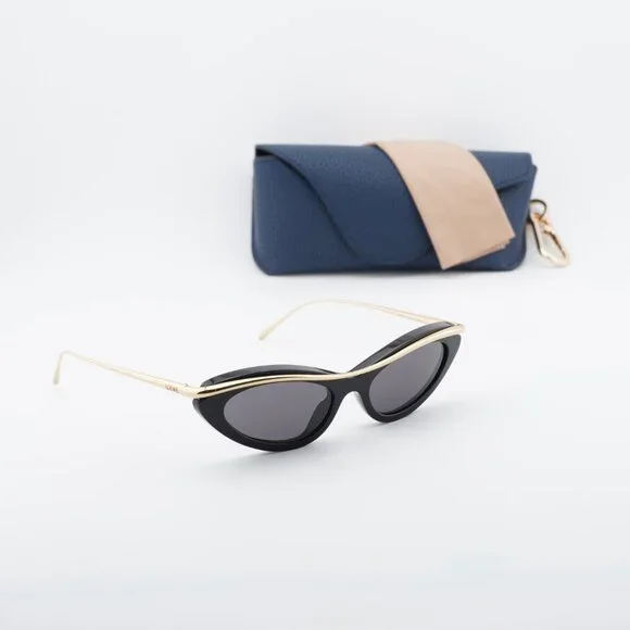 Loewe LW40166I 01A Cat Eye Sunglasses – Black Gold\Grey  display picture 1